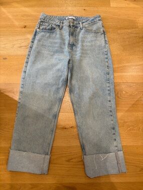Zara Pale Blue Washed Denim Jeans